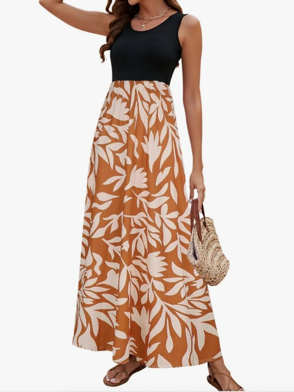 Sherosa Women Boho Summer Sleeveless Tank Dress